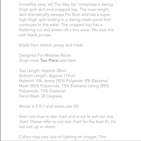 Beautiful 2 piece set Mistress Rocks like new - Picture 4 of 13